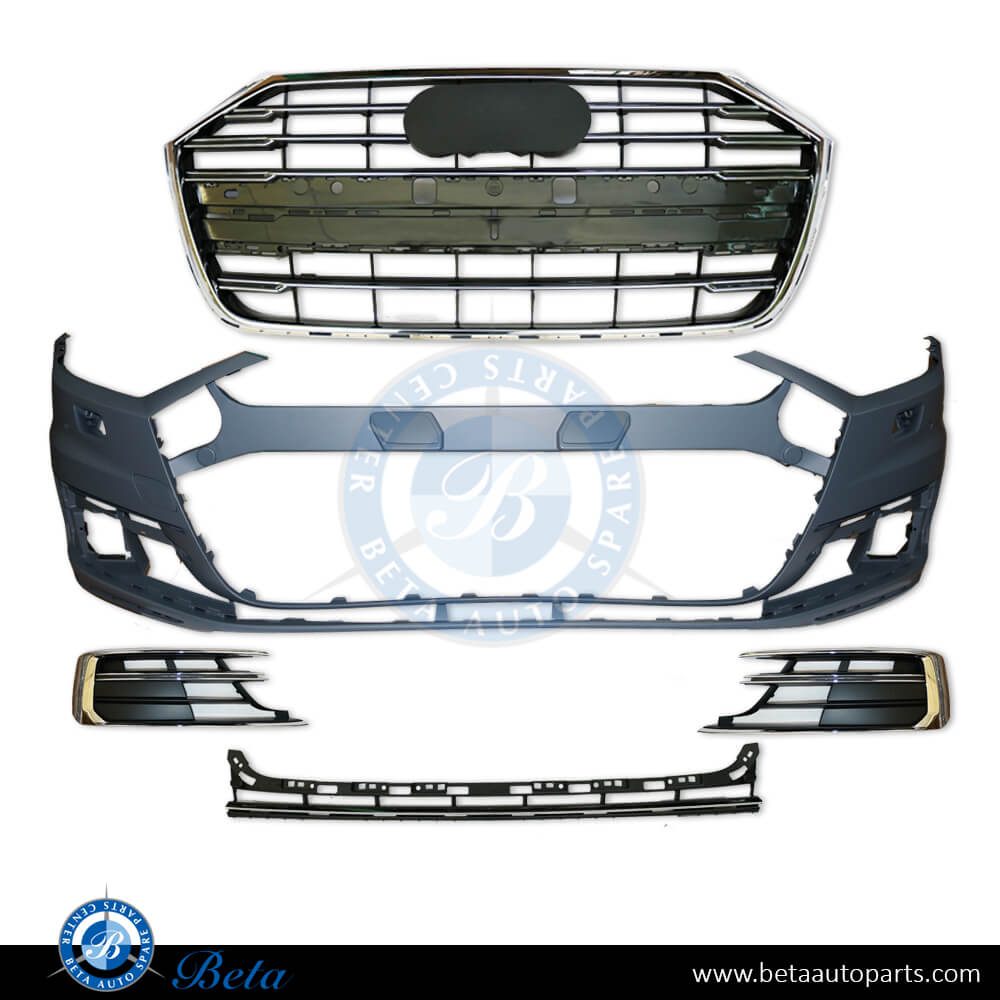 Front Bumper Assembly with PDC and Washer for Audi A8 2018-up models, Part Number 4N0807065A Front Bumper Assembly with PDC and Washer for Audi A8 2018-up models, Part Number 4N0807065A